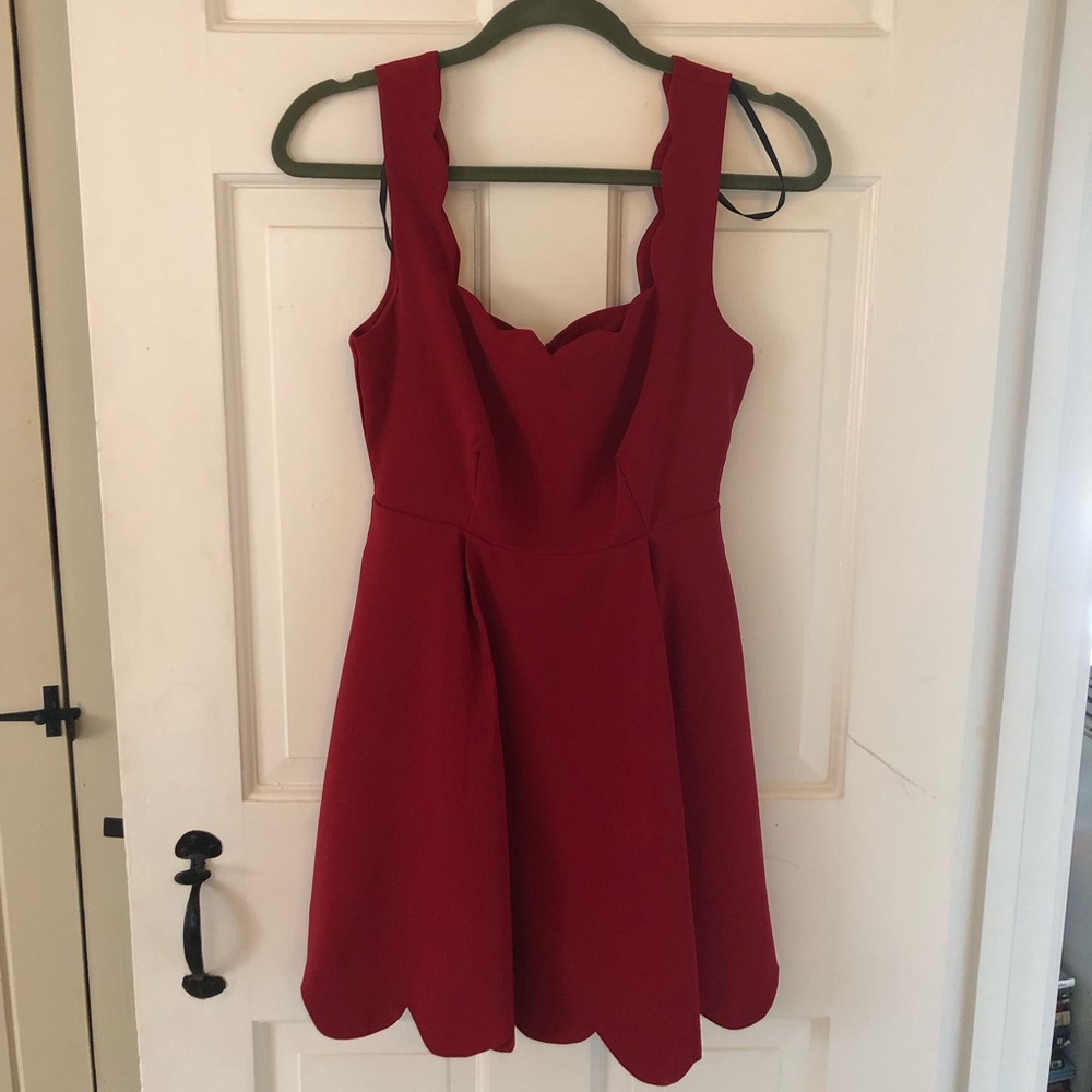 June & Hudson Scallop Edge Mini Dress
